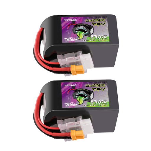 2x OVONIC 11.1V 150C 850mAh 6S LiPo Battery with XT30 Plug for 90-180mm Brushless FPV Drones Cinelog & Protek25
