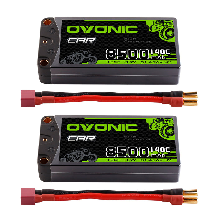 Ovonic 1S2P 8500mAh 140C 3.7V Hardcase Battery with 5.0mm Bullet to T/Deans Plug