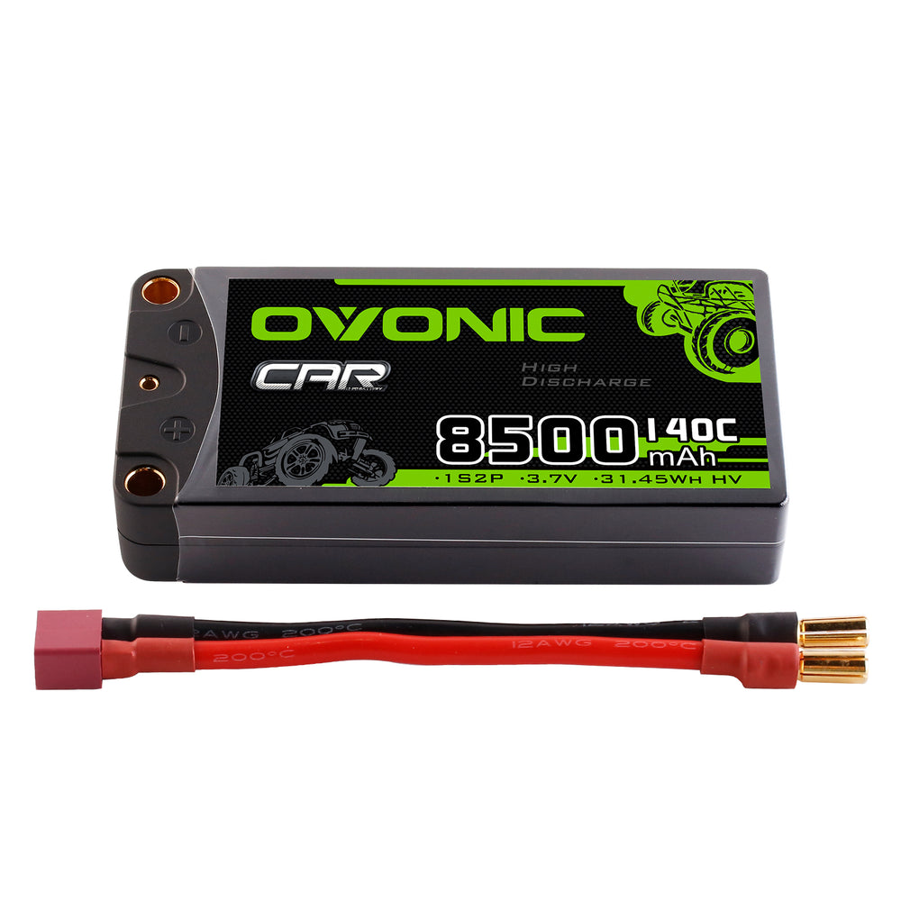 Ovonic 1S2P 8500mAh 140C 3.7V Hardcase Battery with 5.0mm Bullet to T/Deans Plug