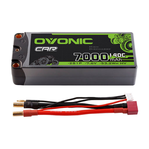 Ovonic 2S 7000mAh 140C 7.6V Hardcase LiHV Battery with T/5.0mm Bullet Plug