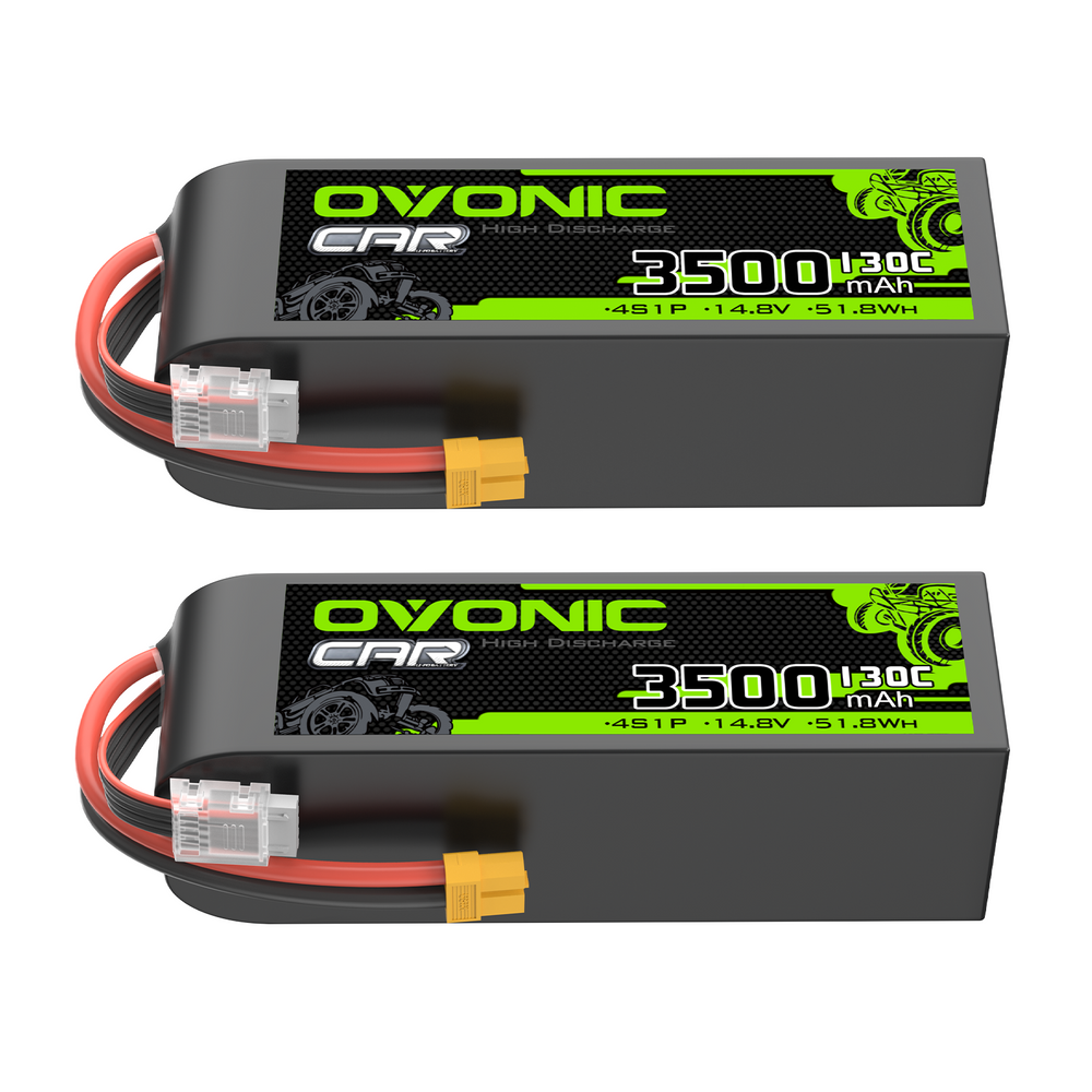 2x OVONIC 4S 3500mAh 14.8V 130C LiPo Battery with XT60 Plug for 1/10 scale RC Car Truck RC Aircraft