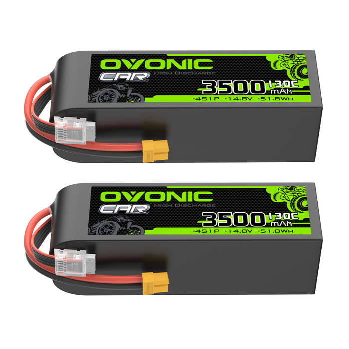 2x OVONIC 4S 3500mAh 14.8V 130C LiPo Battery with XT60 Plug for 1/10 scale RC Car Truck RC Aircraft