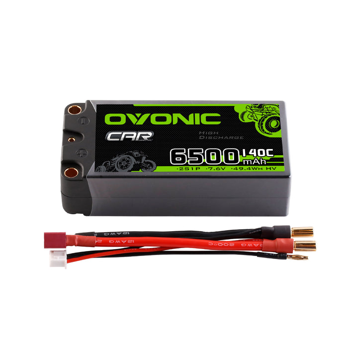 Ovonic 2S 6500mAh 140C 7.6V Hardcase LiHV Battery with 5.0mm Bullet to T/Deans Plug