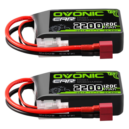 2x Ovonic 120C 3S 2200mAh 11.1V Shorty LiPo Battery for RC Plane CAR Boat - T Plug