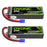 2 x OVONIC 2S 7200mAh 130C Hardcase 7.4V Lipo Battery with EC5 Plug for 1/10 scale Vehicles Car RC Truck