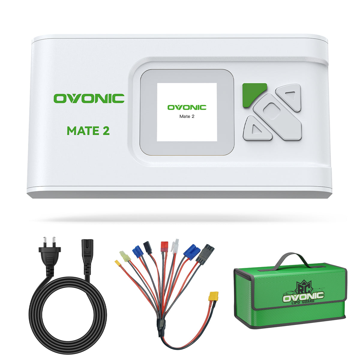 OVONIC Mate2 200W 12A Smart LiPo Balance Charger with LiPo Safe Bag fo