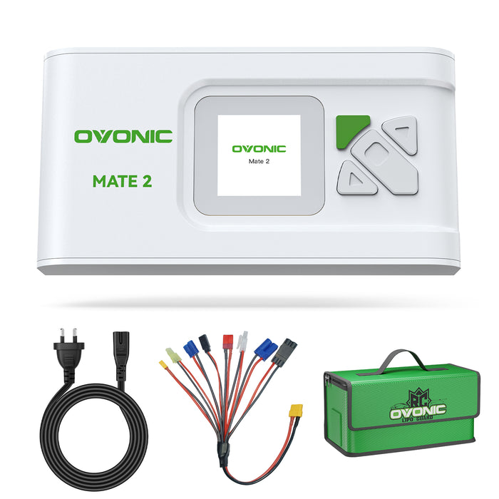 OVONIC Mate2 200W 12A Smart LiPo Balance Charger with LiPo Safe Bag for RC Batteries (LiPo/Li-ion/LiHV/LiFe 2-6S & NiMH 4-15S) - Ovonicshop