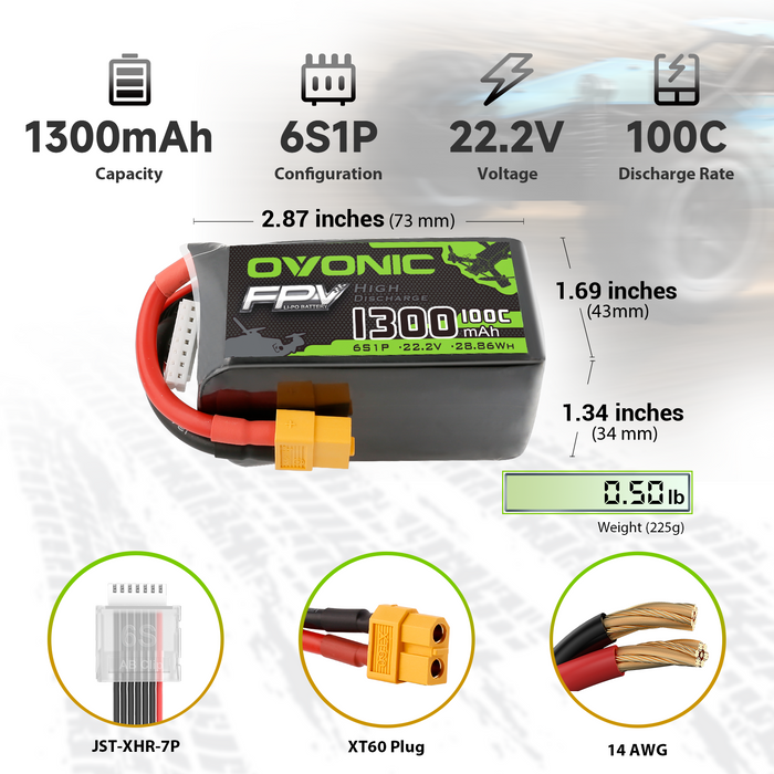 what c rating lipo do i need for fpv How to Choose the right drone battery! C-Rating? Mah? Cells? All explained 2x OVONIC 1300mAh 6S 22.2V