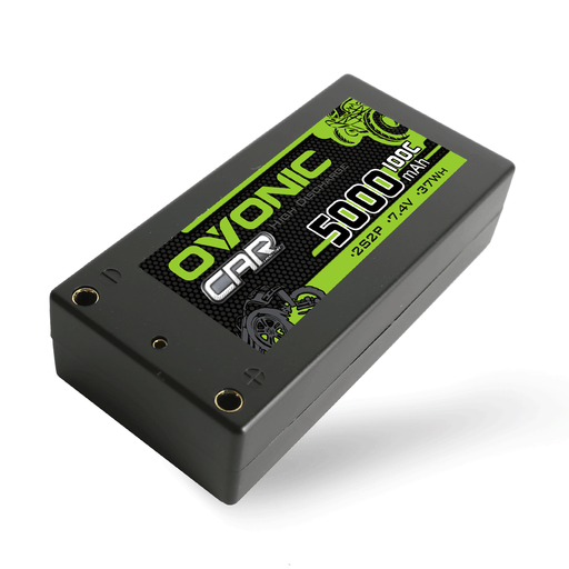 Ovonic 100C 7.4V 5000mAh 2S2P Hardcase Shorty LiPo Battery with 4mm Bullet for 1/10 RC Buggy Truck