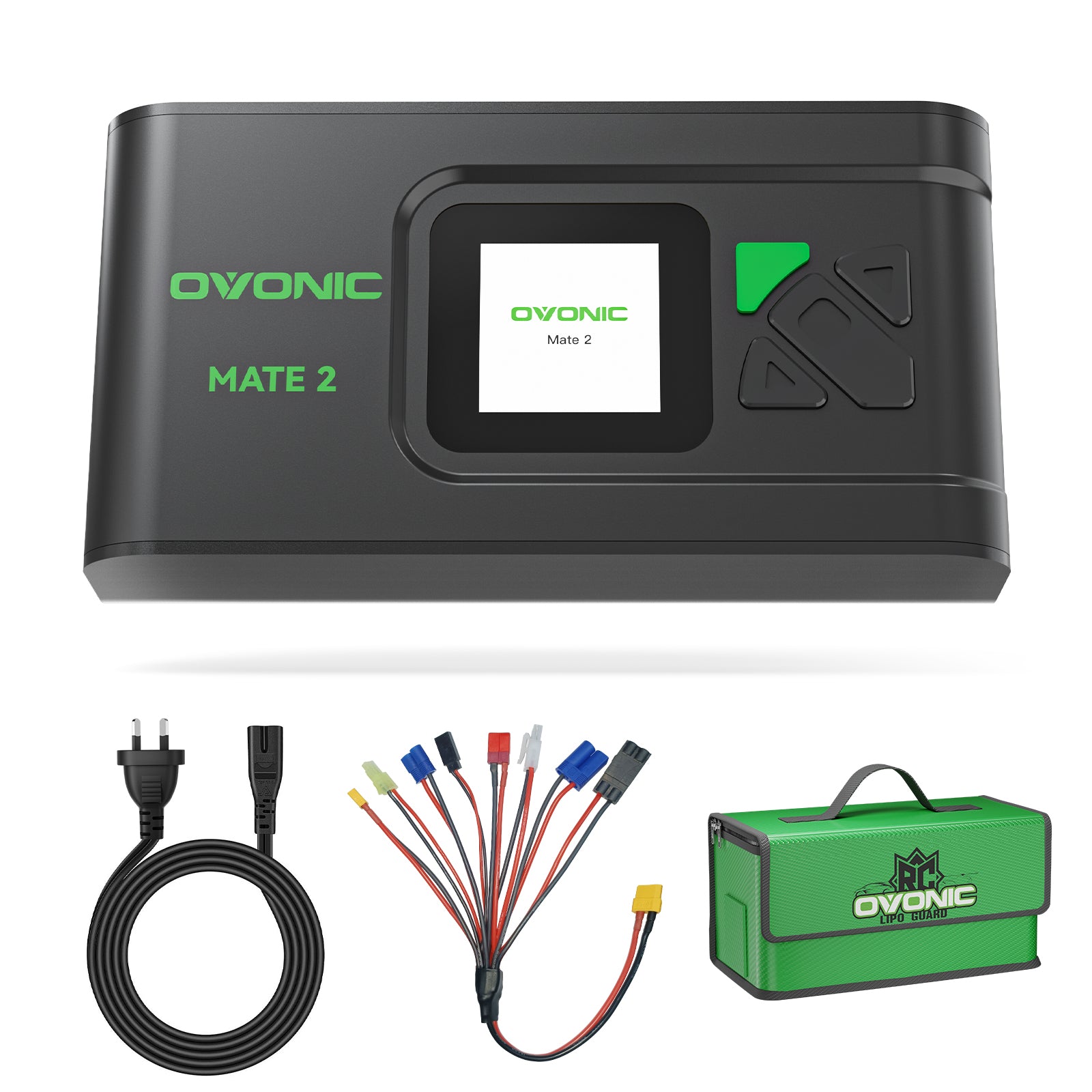 OVONIC Mate2 200W 12A Smart LiPo Balance Charger with LiPo Safe Bag fo