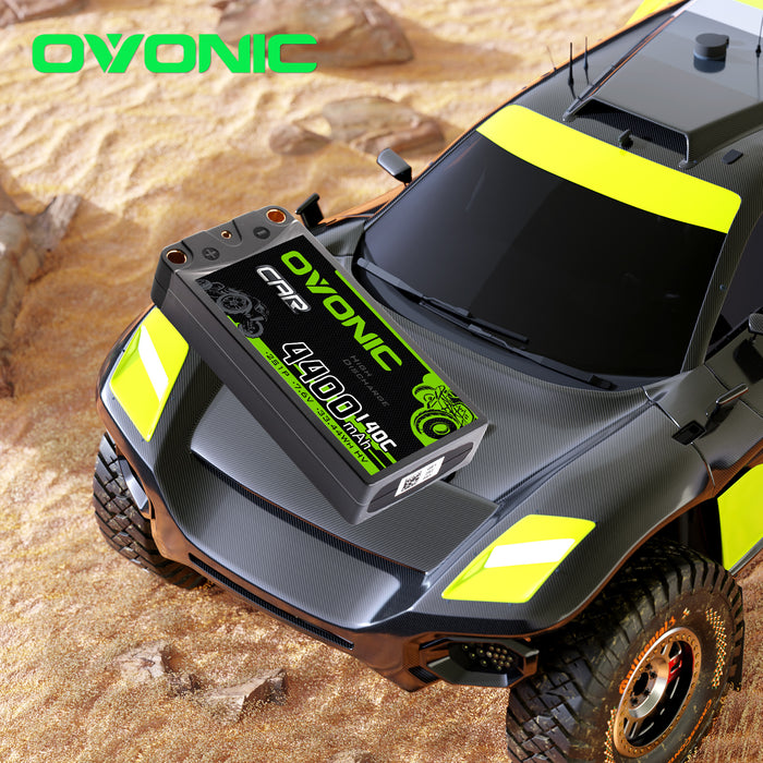 Ovonic 2S 4400mAh 140C 7.6V Hardcase LiHV Battery with 5.0mm Bullet to T/Deans Plug