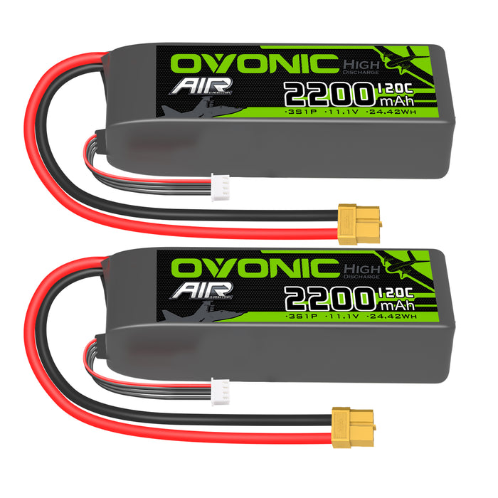 Ovonic 120C 3S 2200mAh 11.1V LiPo XT60 Plug Battery with D15 Dual 1.2A 1-3S LiPo Charger - Ovonicshop
