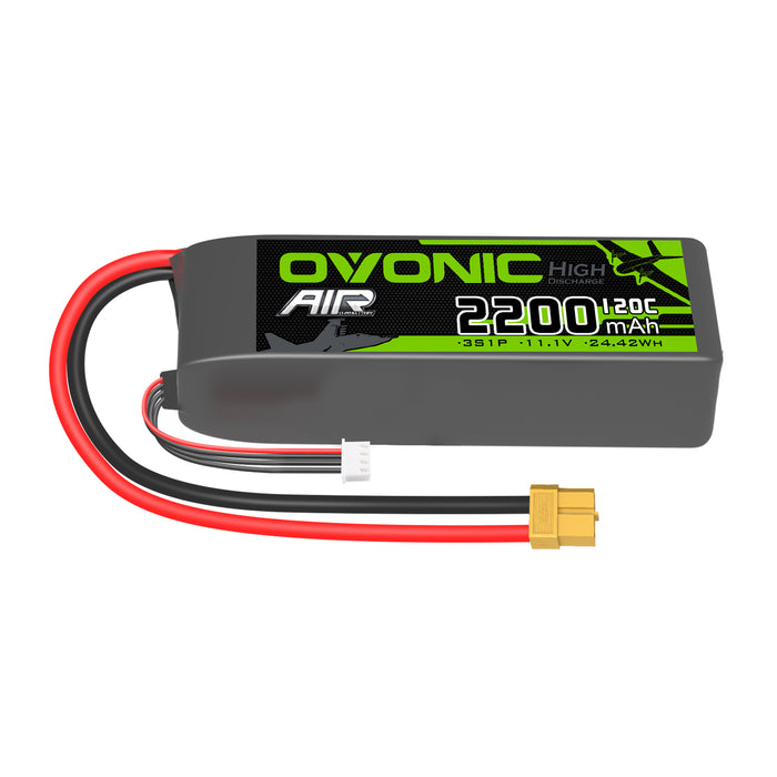 Ovonic 120C 3S 2200mAh 11.1V LiPo XT60 Plug Battery with D15 Dual 1.2A 1-3S LiPo Charger - Ovonicshop