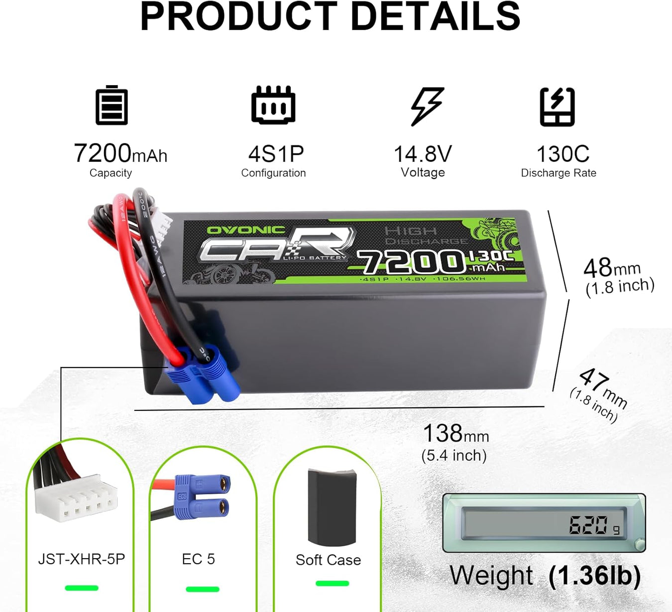 Battery for 1/8 Scale RC Car