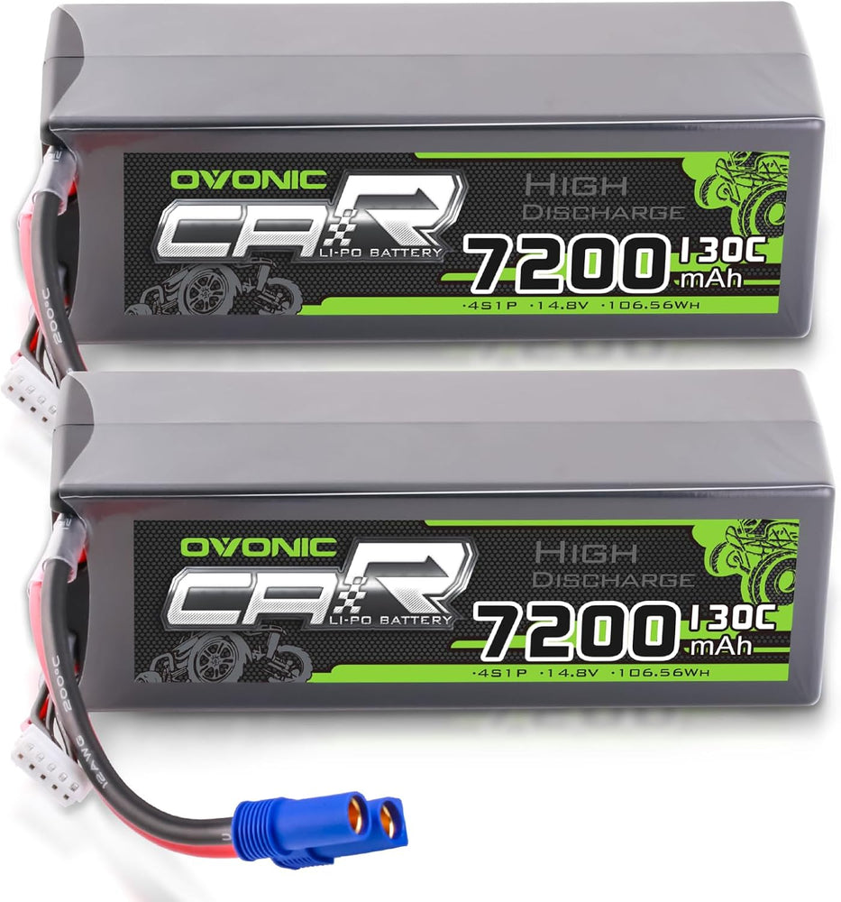 2x Ovonic 14.8V 130C 4S 7200mAh Hardcase Lipo Battery EC5 for RC Car p