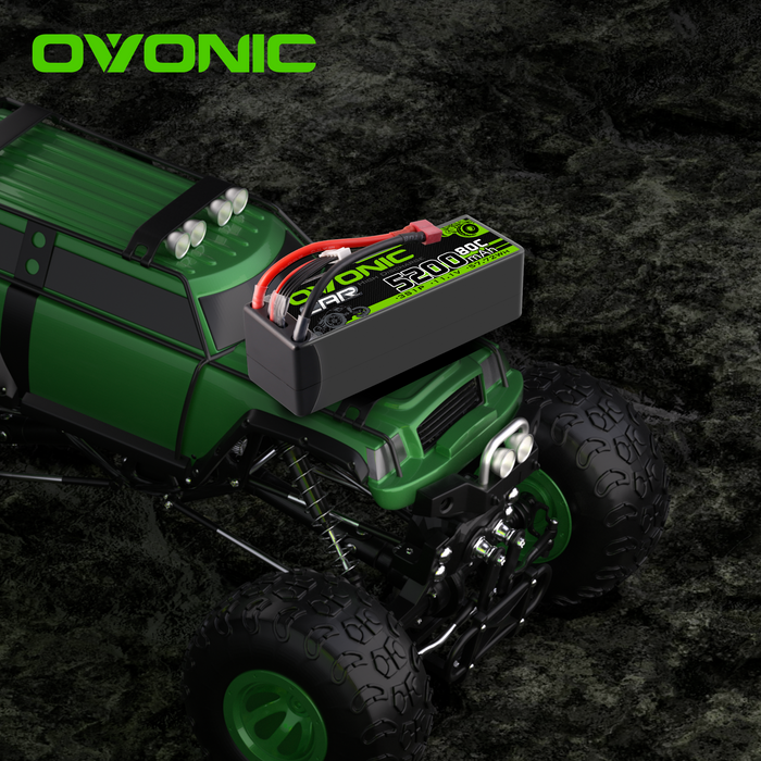 2X OVONIC 11.1V 80C 5200mAh 3S Lipo Battery T Plug for RC Car Truck Heli Airplane