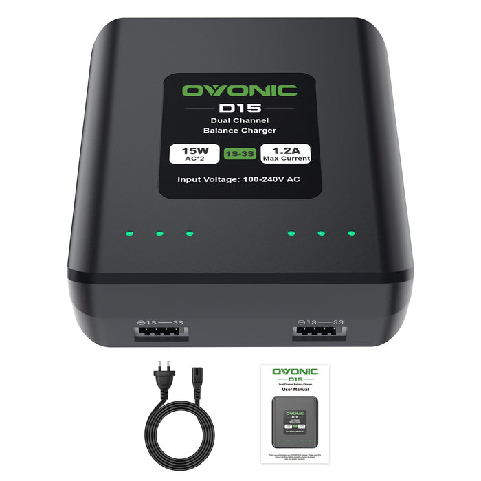 Ovonic 120C 3S 2200mAh 11.1V LiPo XT60 Plug Battery with D15 Dual 1.2A