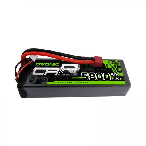 OVONIC 7.4V 5800mAh 2S1P 50C Hardcase Lipo Battery 24# with T Plug for RC Car Trucks - Ovonicshop