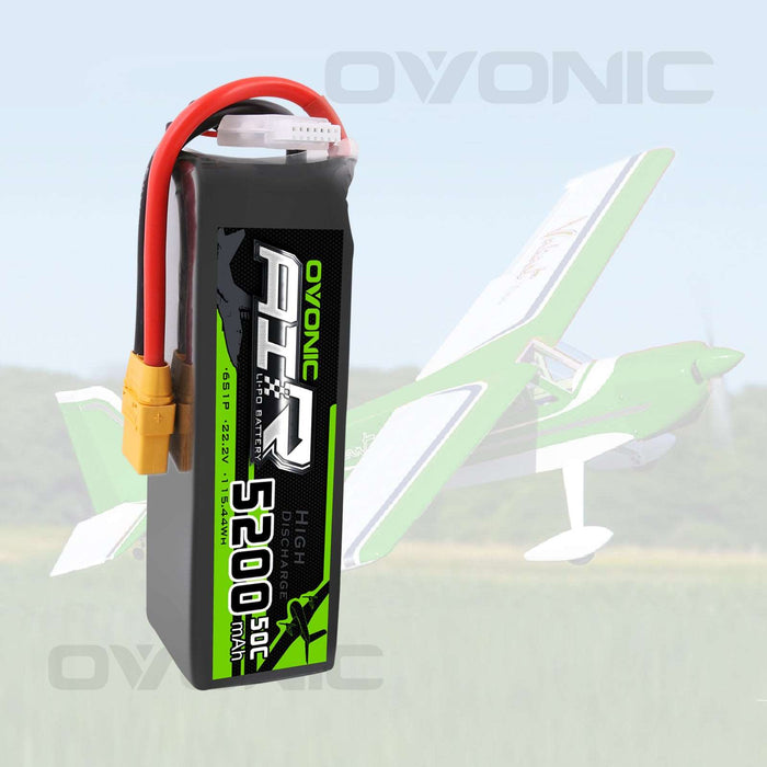 Ovonic 5200mAh 6S 22.2V 50C LiPo Battery Pack with XT90 Plug for X-Class Drone Airplane & Arrma 6S Truck - Ovonicshop
