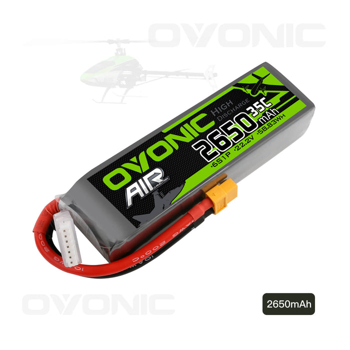 Ovonic 6S 2650mah 22.2V 35C Lipo Battery Pack with XT60 Plug for Airplane&Heli
