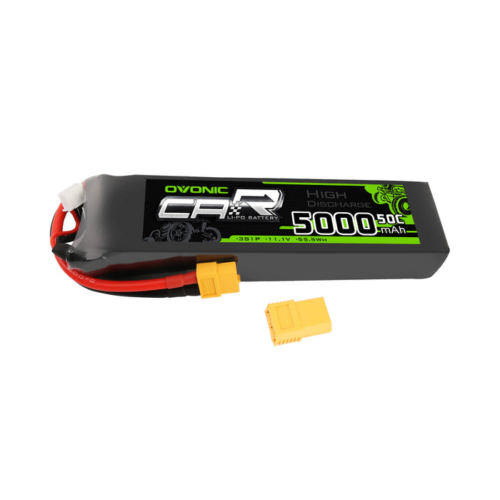 OVONIC 50C 11.1V 3S 5000mAh LiPo Battery with XT60 & Trx Plug for Slash/E-Revo/UDR/X-Maxx - Ovonicshop