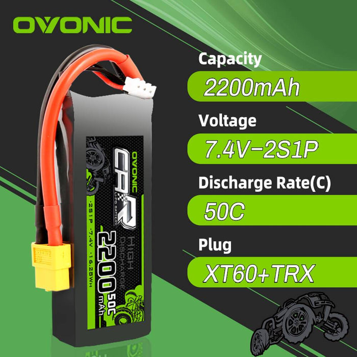 2X OVONIC 35C 2200mAh 2S LiPo Akku 7.4V w/ T Stecker Für Flugzeuge RC Drohne FPV 2X OVONIC 35C 2200mAh 2S LiPo Akku 7.4V w/ T Stecker Für Flugzeuge RC Drohne FPV