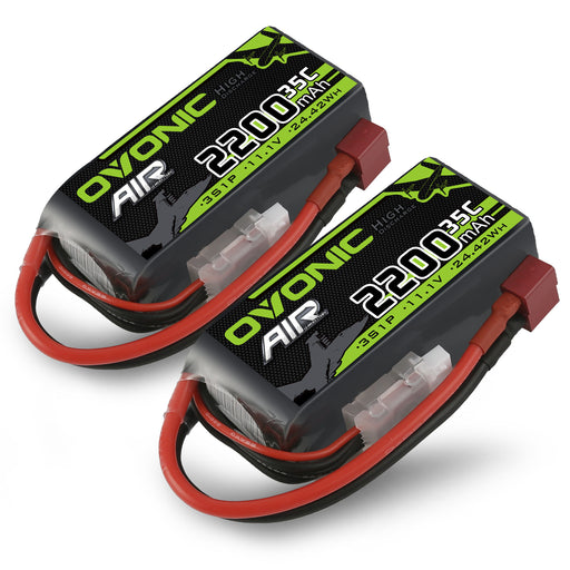 Ovonic 3S 2200mAh 35C 11.1V Short LiPo Battery Pack for Air Heli Drone - T Plug