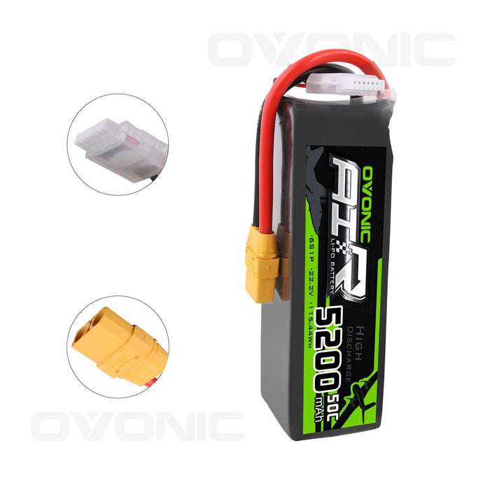 Ovonic 5200mAh 6S 22.2V 50C LiPo Battery Pack with XT90 Plug for X-Class Drone Airplane & Arrma 6S Truck - Ovonicshop
