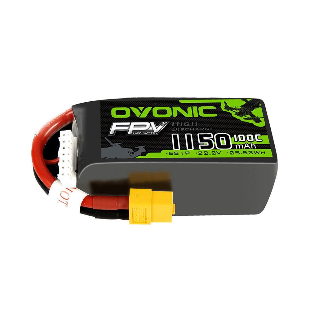Ovonic 100C 6S 1150mAh 22.2V LiPo Battery for FPV - XT60 Plug