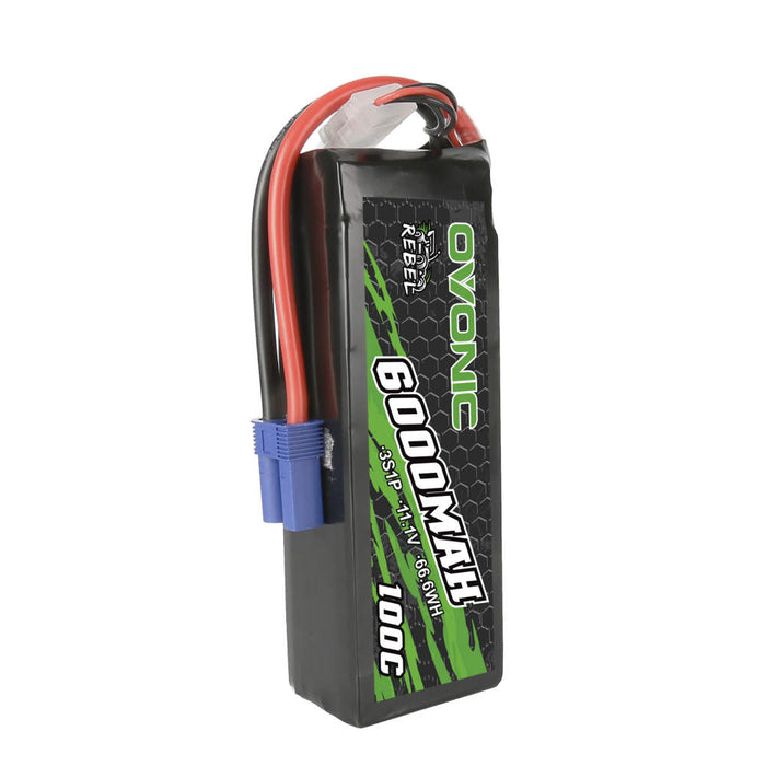 Ovonic Rebel 100C 3S 6000mAh 11.1V LiPo Battery for ARRMA 3S&6S Truck- EC5 Plug - Ovonicshop