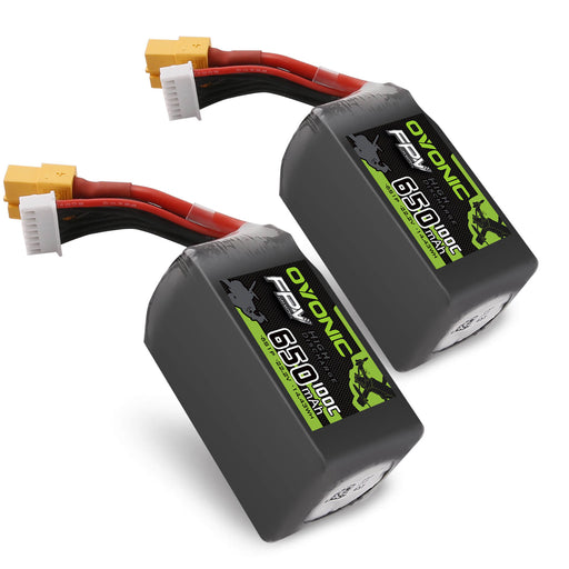 2x Ovonic 100C 22.2V 6S 650mAh XT30 LiPo Battery for Cinewhoops