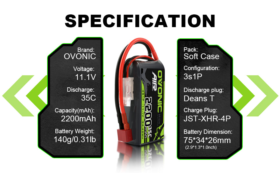lipo 3s 35c 2200　x2 RCHackers 3S 2200mAh 11.1V 35C RC Lipo Battery with XT60