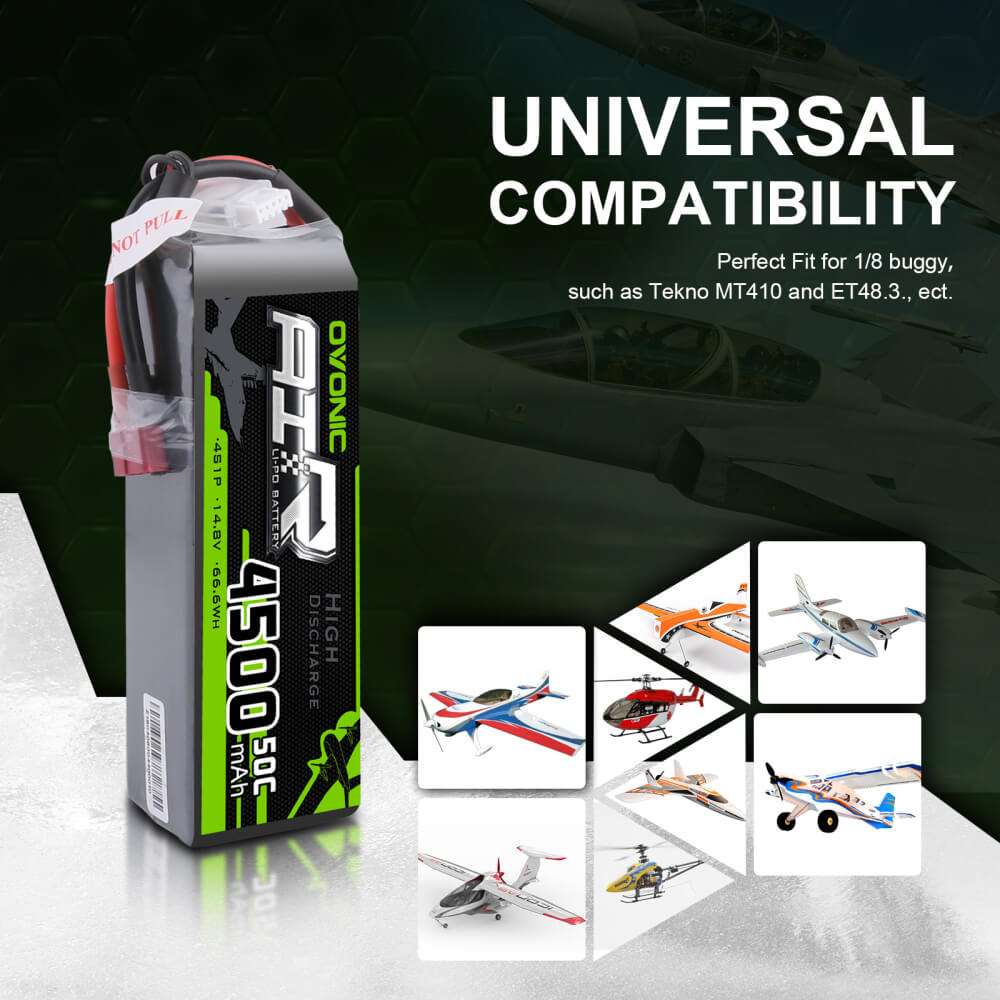 OVONIC Batterie Lipo 2s 7,4 V 5200 MAh 120 C Avec Prise Deans T