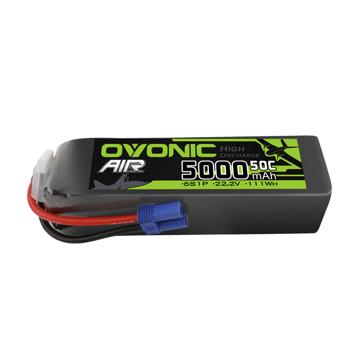 OVONIC 2S 5000mAh LiPo Battery 50C 7.4 V HardCase with Dean Plug for HPI  MST AE - US Warehouse