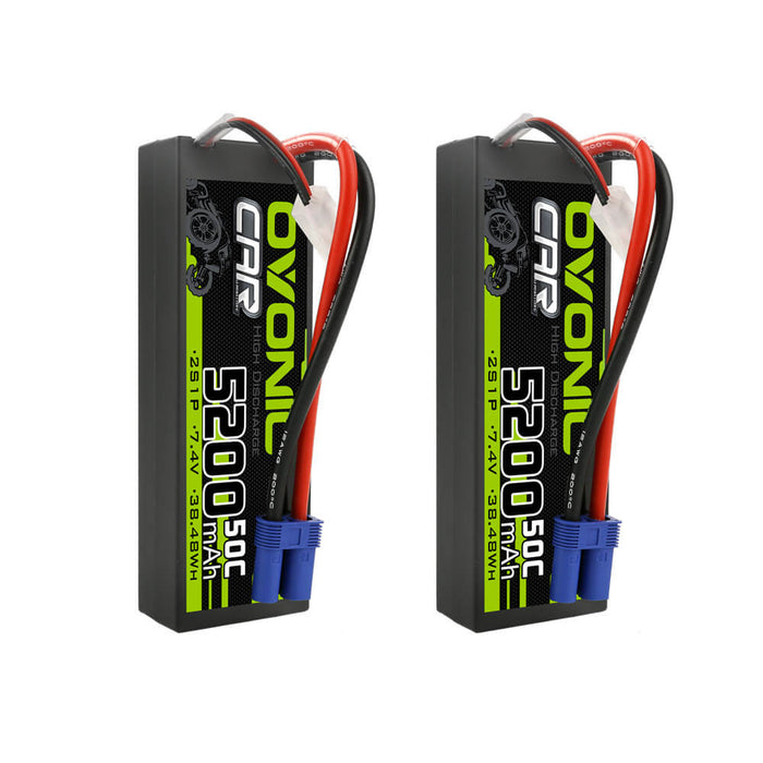 Ovonic 2S 5200mAh 50C 7.4V Hardcase LiPo Battery for 1/10 ARRMA Car- EC5 Plug - Ovonicshop