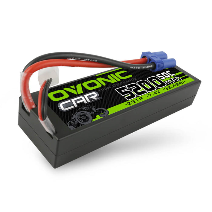 Ovonic 2S 5200mAh 50C 7.4V Hardcase LiPo Battery for 1/10 ARRMA Car- EC5 Plug - Ovonicshop