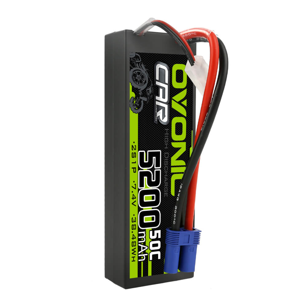 OVONIC 2S 5000mAh LiPo Battery 50C 7.4 V HardCase with Dean Plug for HPI  MST AE - US Warehouse