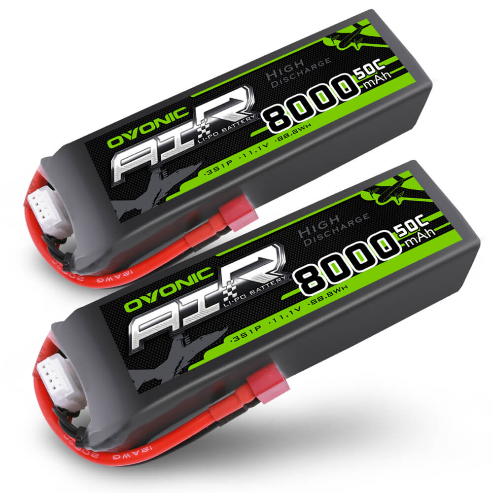 OVONIC 50C 3S 11.1V 8000mAh LiPo Batteries with Deans Plug for 1/10 Size RC Car - Ovonicshop