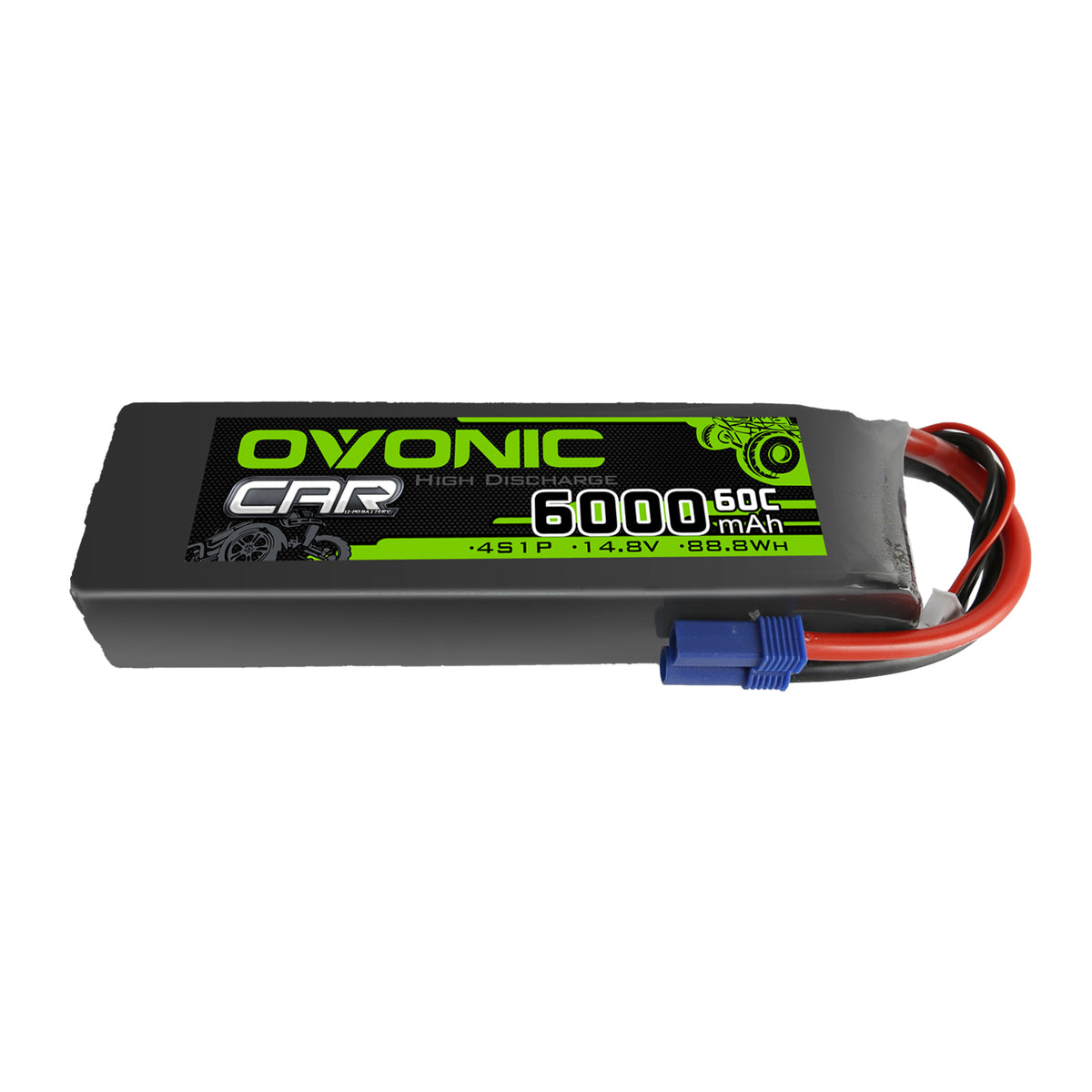 Ovonic 60C 14.8V 4S 6000mAh LiPo Battery Pack for 1/5 to 1/8 4s&