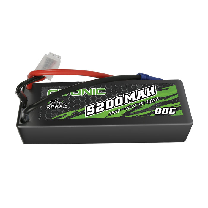 Ovonic Rebel 80C 3S 5200mAh 11.1V Hardcase#30 Lipo Battery For Arrma 3S&6S Cars - EC5 Plug