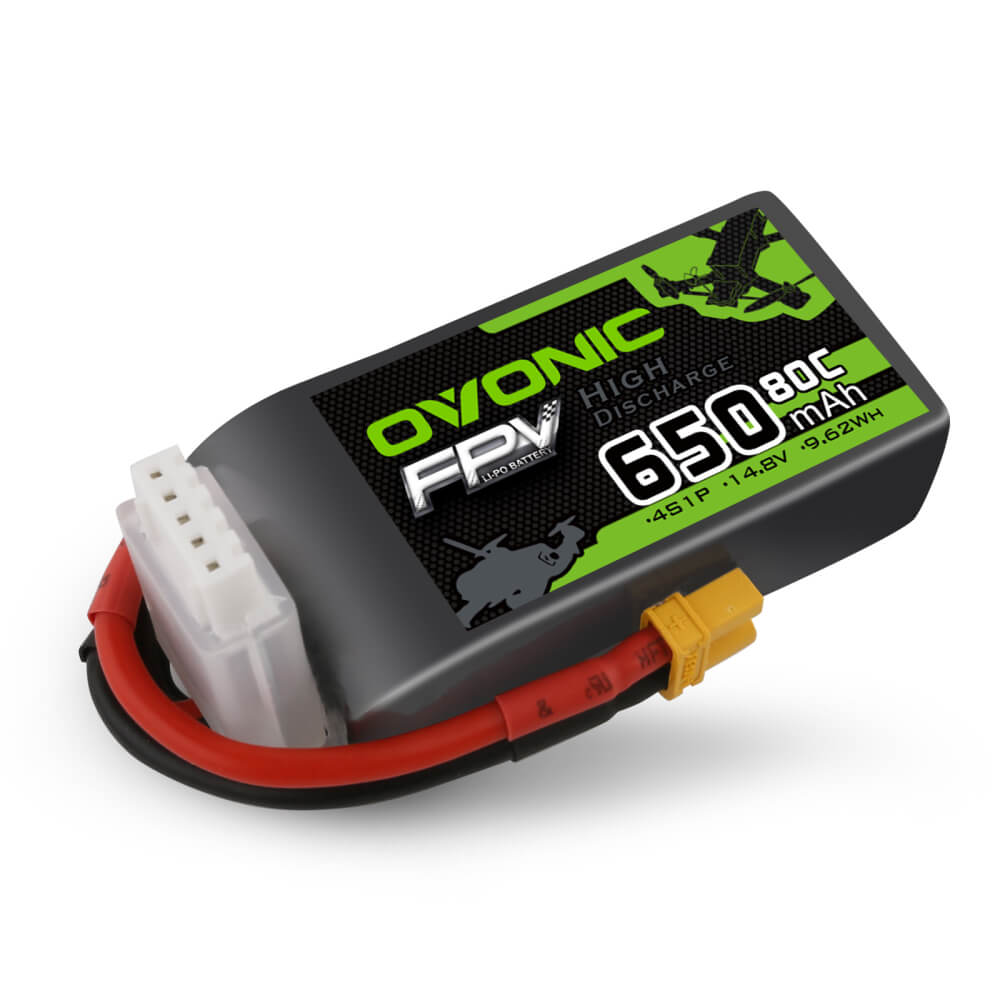 Ovonic 14.8V 80C 650mah 4S Lipo Battery Pack with XT30 Plug for FPV 90-150mm - Ovonicshop